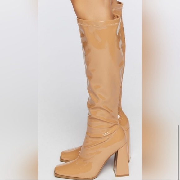 Faux leather knee high boots Forever 21 size 8 - Picture 1 of 7